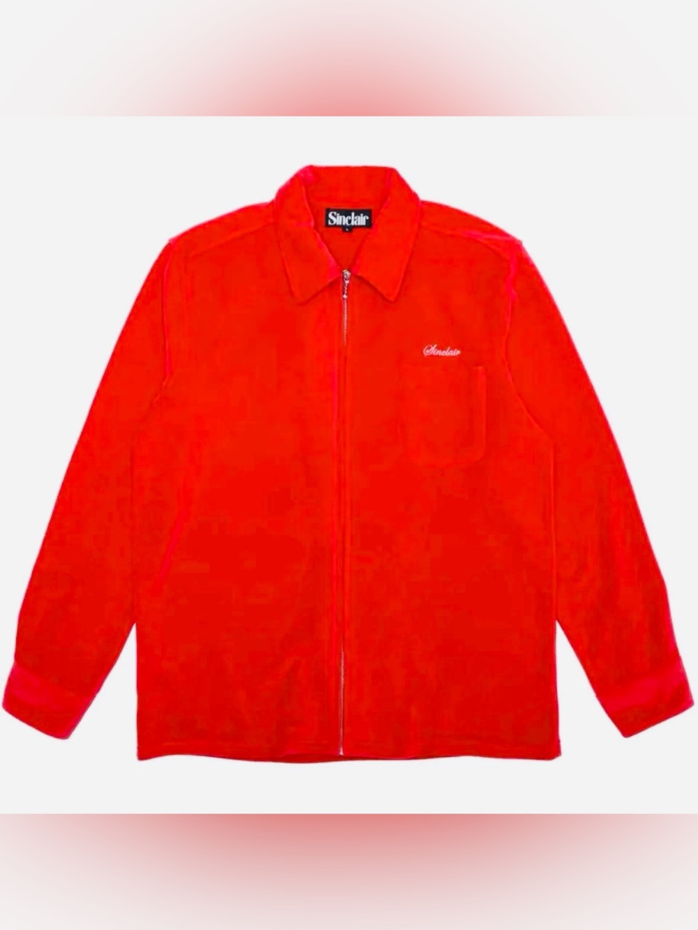 Brand New: Sinclair Global Red Velour Zip Shirt Men’s Size US M